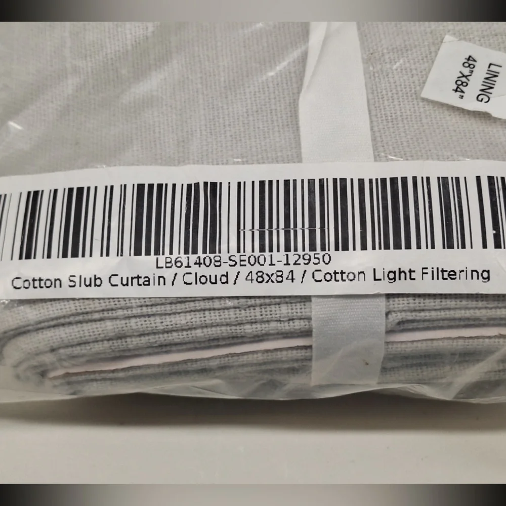 NWOT QUINCE Set Of 2 48x84 Cotton Slub Curtains Cloud 8821